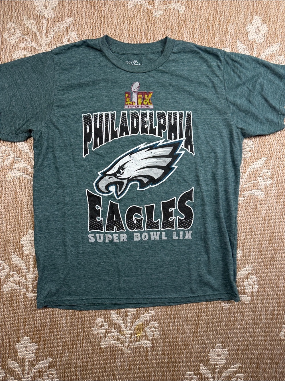 Majestic Philadelphia Eagles Super Bowl LIX Graphic Tee - Dark Green